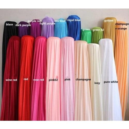 70 meter/lots Preal Ice Silk Fabric Wedding Party Stage Backdrop Decoration Satin Curtain Gauze Veil Solid Color Cloth