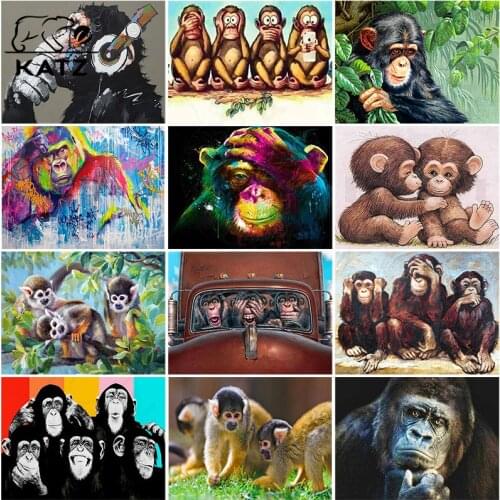 Diamond Painting Gorilla Animal Embroidery Cross Diy Diamond Painting Mosaic Art Gift Humor Funny Cross Stitch Home Decoration