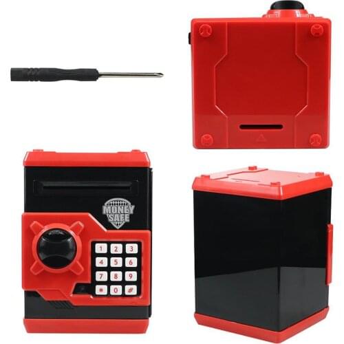 Automatic Electronic Piggy Bank ATM Password Money Box Cash Coin Saving Box ATM Bank Safe Box Automatic Deposit Banknote Toys
