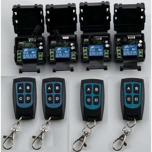 CENTURY AOKE 12V 1ch wireless remote control switch system 4 transmitter & 4 receiver relay smart house Free shipping
