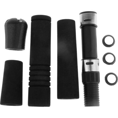 Black Hard EVA Spinning Fishing Rod Handle Kit Long Rod Building Split Grips