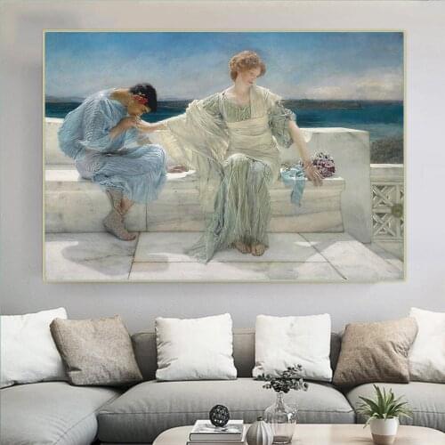 Citon Lawrence Alma-Tadema《Ask Me No More》Canvas Oil Painting Art Poster Picture Modern Wall Decor Home Living room Decoration