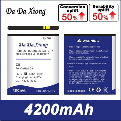 DaDaXiong Original 4200mAh 0 Cycle Battery for Oukitel C8 High Quality Mobile Phone Replacement Accumulator 2021