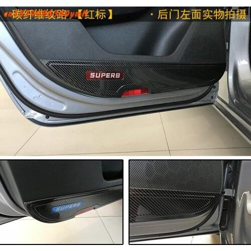 For Skoda Superb 2016 2017 2018 High-quality Stainless Steel Decorative Door Anti-kick Panel Decorative Car Sticker 4pcs/set