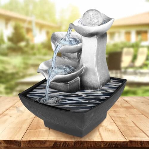Rockery Indoor Fountain Waterfall Feng Shui Desktop Water Sound Meter Decoration Crafts Home Decoration Accessories Gifts