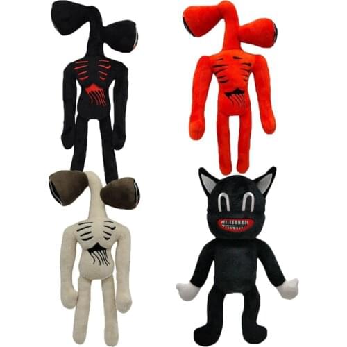 25-35cm Anime Toy Siren Head Plush Doll Toys Scary Black White Red Sirenhead Cat Soft Cartoon Stuffed Figure Children Gift Dolls