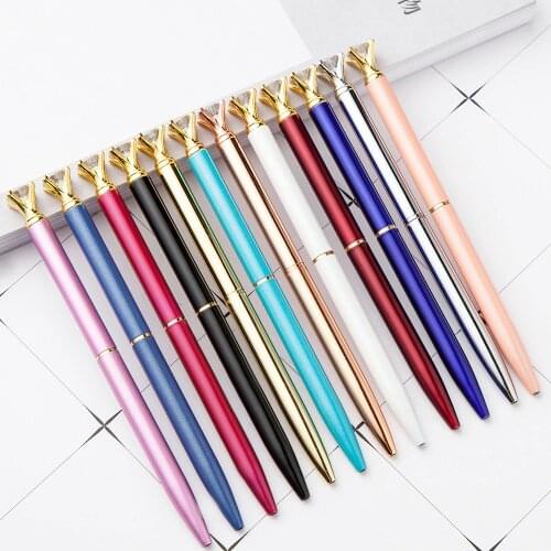 Kawaii Diamond Ballpoint Pen Gem Metal Ball Pen Fashion Mini Crystal Magical Pens Girl School Office Supplies Student Gift Award