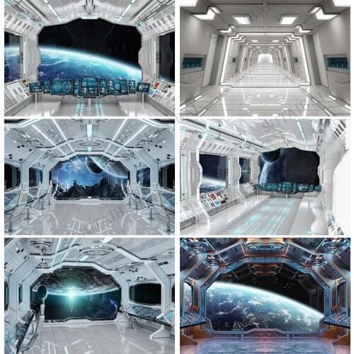 Spaceship Interior Background Futuristic Science Fiction Photography Backdrops Space Station Spacecraft Cabin Photo Shoot Studio