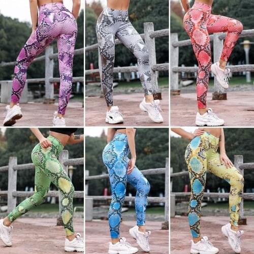 GYMQUASAR Snakeskin Women Seamless Yoga Pants Push Up Leggings Fitness Gym Sport Running Yoga High Waist Energy Workout Leggings