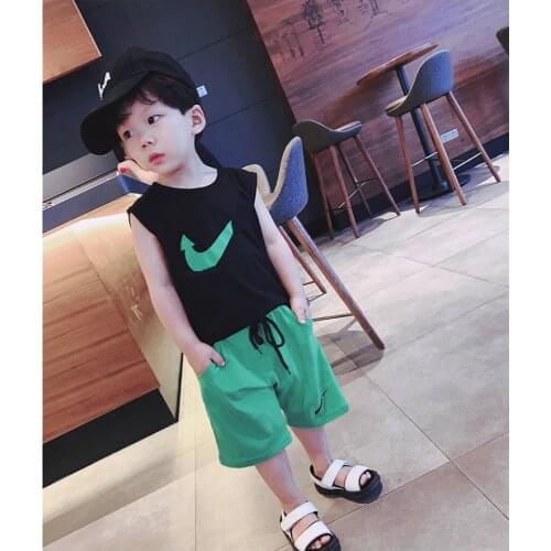 Boys Summer Clothing Sets Sports Suits Kids Casual Cotton Vest Shorts 2pcs Tracksuits For Baby Boy Children Outfits Teens 7 8 9Y