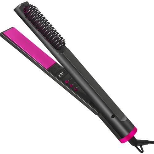 Mini Hair Straightener With Brush Professional Ceramic Straightening Curling Tools For Men Women Beard Hair Styling