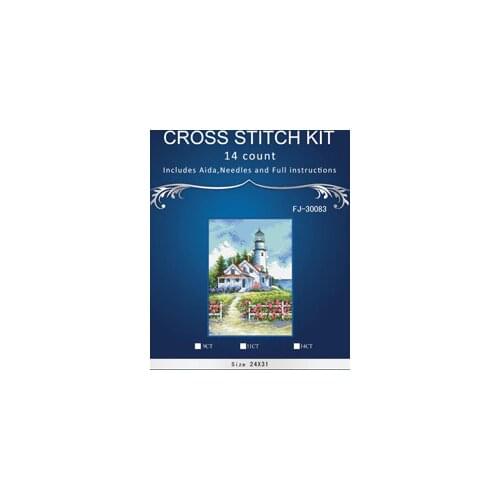 Top quality lovely counted cross stitch kit Scenic Lighthouse beautiful house Dimensions 65057