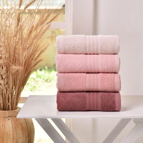 She & Co Cotton 50x90 cm 4'lü Towel Set-Pinky