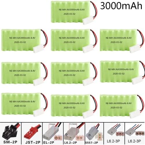 8.4V 3000mah NiMH Battery For Rc toys Cars Tanks Train RC Robots Guns Boats Ni-MH AA 2400mah 8.4v Battery Tamiya plug 1 to 10pcs