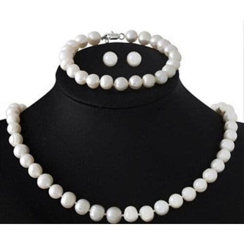 NEW 7-8mm nature White Cultured freshwater pearl necklace 18-7.5'' AA