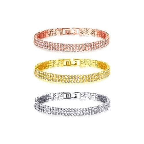 New fashion Exquisite and simple three-row bracelet For Women girl Accessories jewelry wholesale