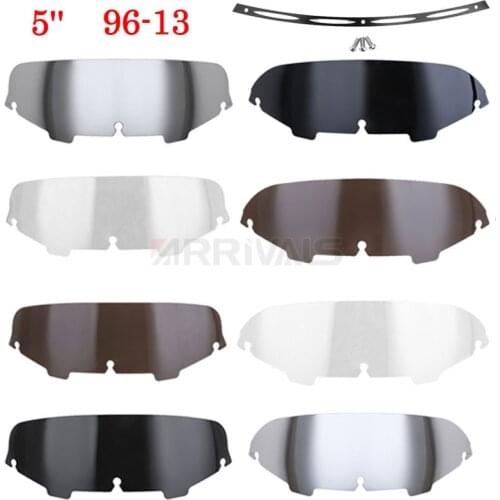 Motorcycle 5" Windshield Windscreen Deflector For Harley Electra Street Glide FLHX Touring CVO 1996-2013