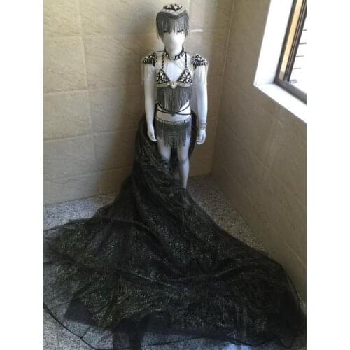 Feather creative swimsuit cloak T station serves stage costumes Chaofu children stage girl model