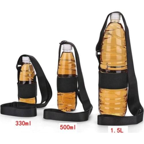 Outdoor water bottle with strap adjustable cup bag field strap portable mineral water bag tea cup Sports Water Bottles bag