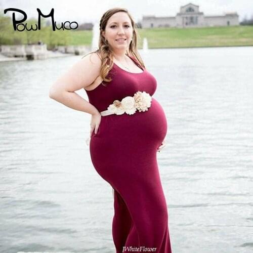 Powmuco Shining Rhinestone Lotus Big Chiffon Flowers Women Belts Fashion Maternity Waistband DIY Bridesmaids Dress Decoration