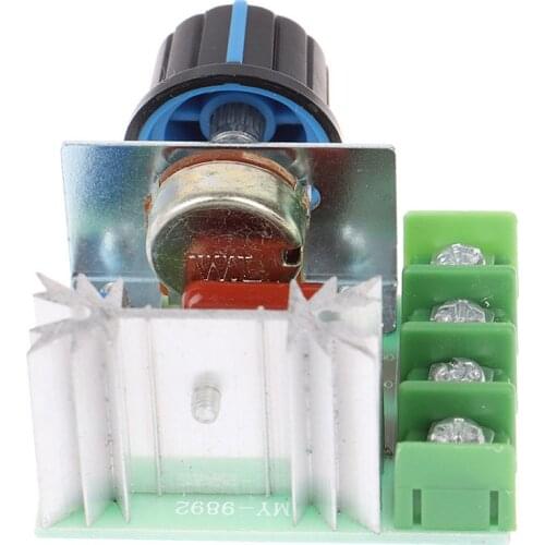 Motor Speed Controller Adjustable 50-220V Thermostat Control AC Voltage Regulator Module Dimmers AC 220V 2000W SCR Dimming 1Pcs