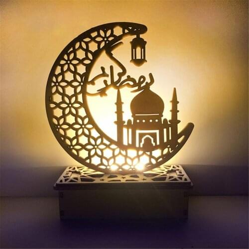 Christmas Decoration Ramadan Eid Decorations Moon Ornament LED Night Light No Battery Christmas Ornaments New Year Ornament
