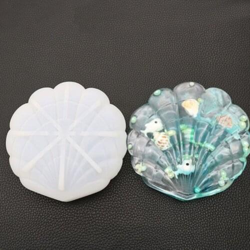 DIY Crafts Making Crystal Epoxy Mold Shell Shape Table Top Storage Box Desktop Decoration Molud Set Resin Silicone Molds PXPB