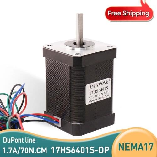 Nema17 Step Motor 1.8 degree stepper motor 17HS6401S-DP 60mm motor 1.7A 70N.cm for CNC milling machine