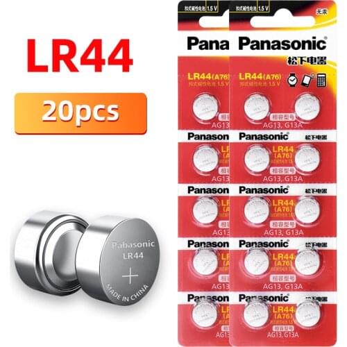 20pcs/1pack PANASONIC AG13 Coin Cell Battery LR44 357 357A S76E G13 Alkaline Button Batteries 1.5V For Watch Electronic Remote