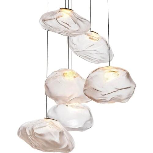 Nordic minimalist glass art chandelier creative personality living room restaurant bar villa exhibition hall staircase lighting