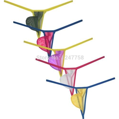 Sexy Mens G-String Bulge Pouch Thong Air Light Sport Mesh Nylon Jockstrap Silky Thin Underwear Men Thong