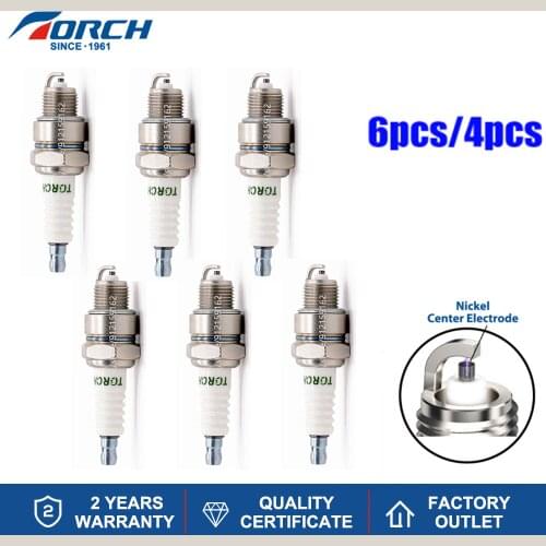 Spark Plug TORCH E6TC Replace For Glow Plugs NGK Bosch W6BP Champion OE007/T10 Bosch W200T35 Denso W20FP-U 4-6PCS