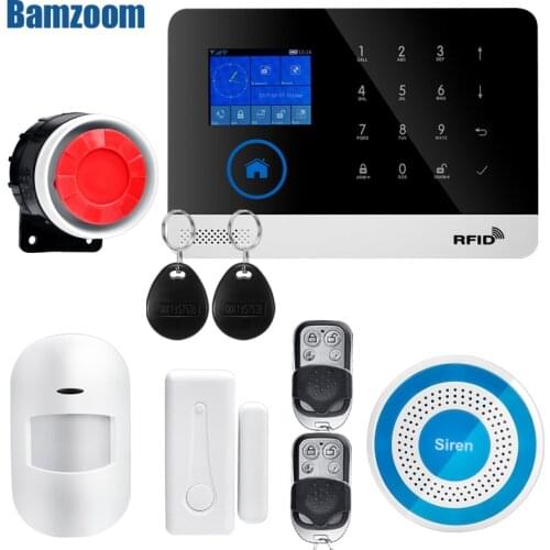 TFT Screen WIFI GSM Home Burglar Security Alarm System Motion Detector APP Control Fire Smoke Detector Alarm