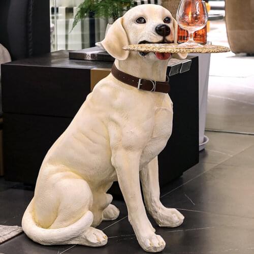 Creative Resin Dog Home decor Coffee Side table decorations for home 3D Simulation dog tray Coffee table Living room decoration