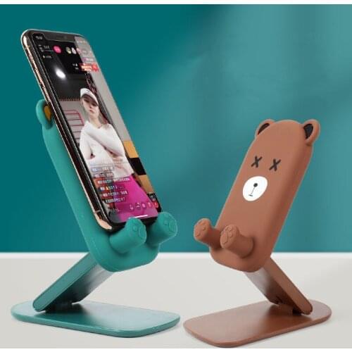 Universal Adjustable Desk Stand Charging Space Cartoon Mobile Phone Holder Folding Tablet Holder For iPad iPhone Huawei Xiaomi