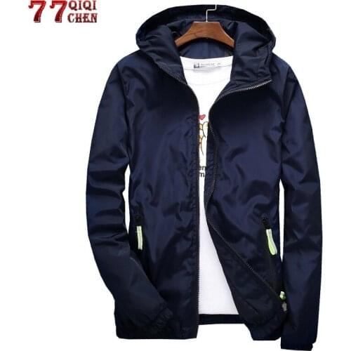 6XL 7XL Men/Womens Windbreaker Jacket Spring Autumn Casual Slim Slim Fit Young Thin Hooded Coat Bomber Waterproof Light Jacket