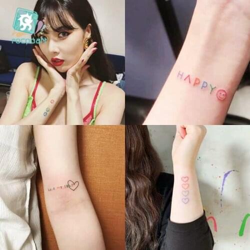 HyunA ins series Colorful Rainbow Expression Tattoo Sticker Face hand Lovely Body Art Fake Tatoo Temporary Waterproof Taty