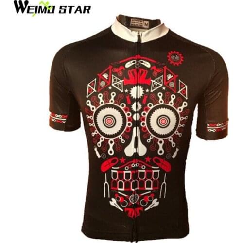 Weimostar Red Skull Cycling Jersey Men Summer Breathable mtb Bike Jersey 2018 pro Short Sleeve Downhill Bicycle Clothing Maillot