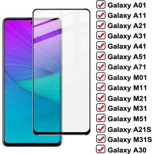 Protective Glass For Samsung Galaxy A01 A11 A21 A31 A41 A51 A71 Screen Protector M01 M11 M21 M31 M51 A30 A50 A70 80 Safety Glass