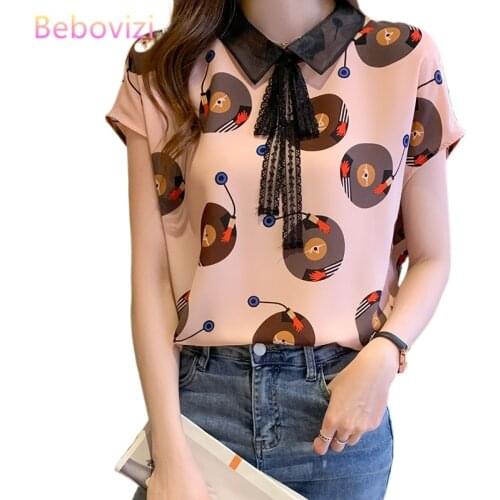 S-XXL 2021 Pink Fashion New Summer Casual Turn-down Collar Short Sleeve Blouse Tops for Women Office Lady Work Clothes