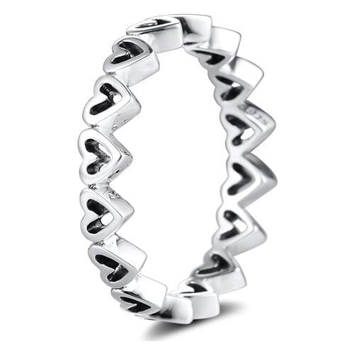 Genuine 925 Sterling Silver Jewelry Freehand Hearts Rings for Women DIY Making Engagement Wedding Ring Party Gift anillos