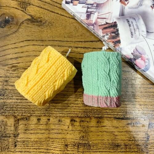 1 Pc 3D Creative Handmade Wool Lines Column DIY Candle Bath Bomb Soap Silicone Mold for Craft Resin Wedding Decorating Tool