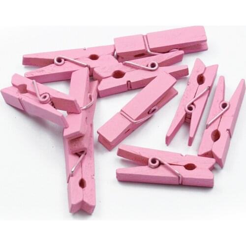 20PCS Mini Colored Spring Wood Clips Clothes Photo Paper Peg Pin Clothespin Craft Clips Party Wedding Decoration