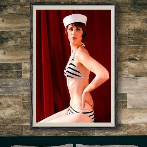 309 Zooey Deschanel Hot Retro Swimsuit Wall Silk Cloth Poster Art Decoration Gift