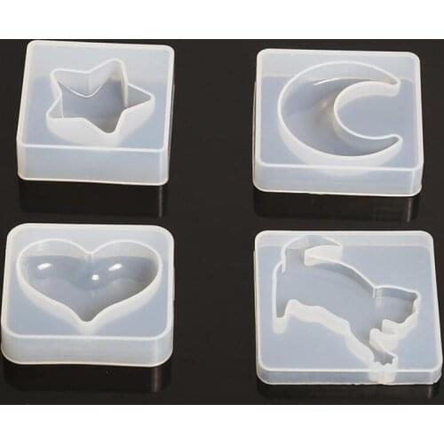 4 Shapes Silicone Casting Resin Molds For DIY Resin Jewelry Pendants Silicone Casting Mold Tools For Clay Epoxy Resin