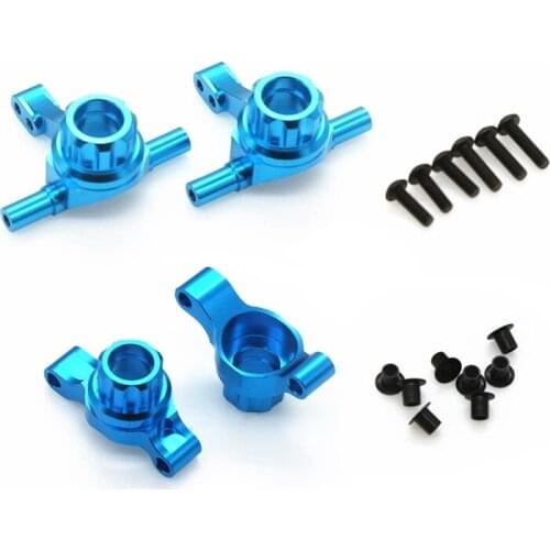 4Pcs Metal Front and Rear Upright Knuckle Arms Steering Knuckle Set for Tamiya TT02 TT-02 1/10 RC Car Upgrade Parts