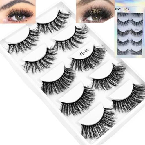 5 Pairs Multi pack 3D Soft Mink Hair False Eyelashes Handmade Wispy Fluffy Long Lashes Natural Eye Makeup Tools Faux Eye Lashes