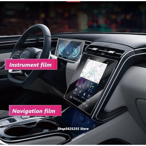 For Hyundai Tucson 2021 Accessories GPS Navigation Screen Tempered Glass Membrane Anti Blue Ray Protector Film 2022 Decoration