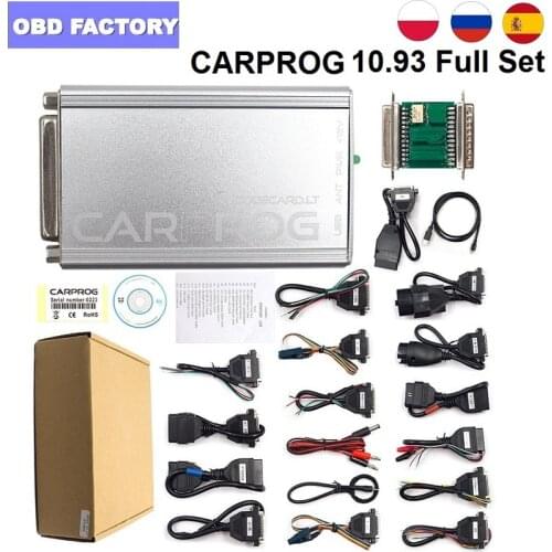 Online V8.21 Carprog Full Adapters Car Prog 10.93 with Keygen For Radio/Dash/IMMO/ECU Auto Repair Tool Car Prog
