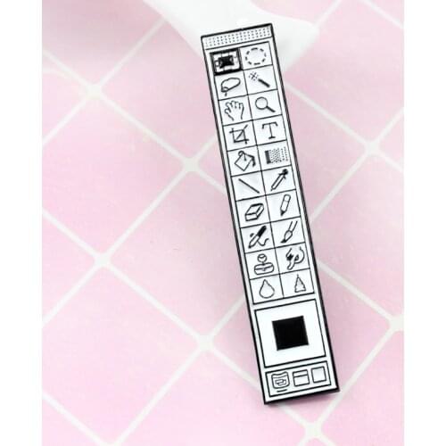 Photoshop Toolbar Image Processing Alloy Brooch Ps Tool Symbol Badge Cowboy Backpack Enamel Ornament Art Designer Friends Gift